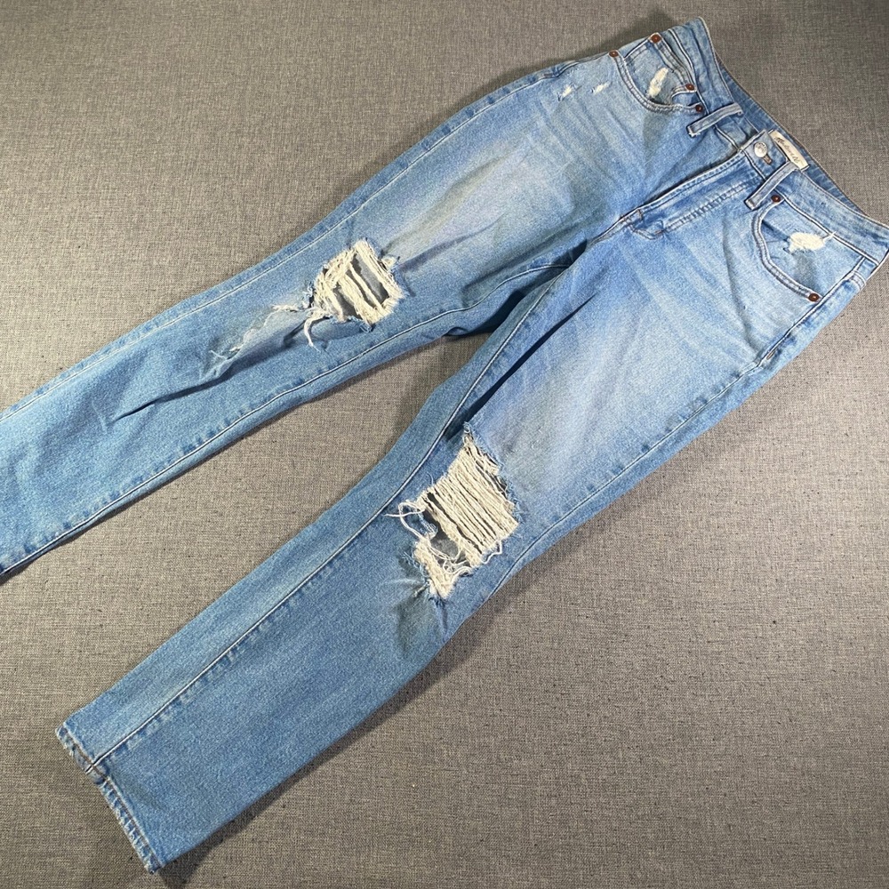Madewell Curvy Perfect Vintage Jeans Light Wash‎ Distressed Denim Size 24